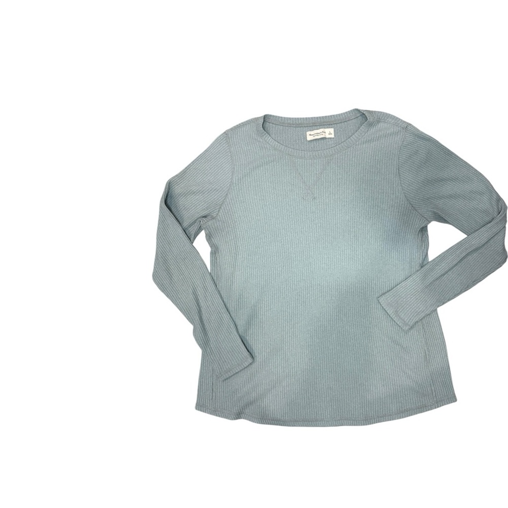 Abercrombie & Fitch‎ Soft AF Ribbed Blue Long Sleeve Tee Size Large